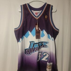 NWTS Karl Malone Mitchell & Ness Utah Jazz 96/97 HWC Swingman Sewn Jersey Mens L